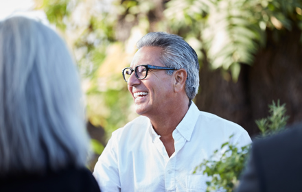 Smiling man with glasses
