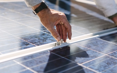 Solar panels with hand
